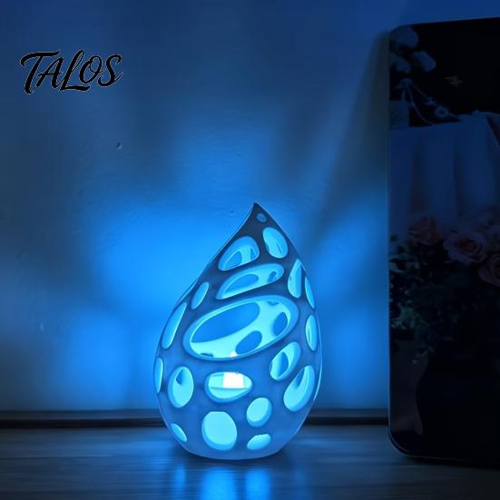 Light Shadow Candle Decor 3D Printed Hollow Droplet Holder, Minimalist Candlestick, Matte White Tabletop Unique Design Candlestick for Desk