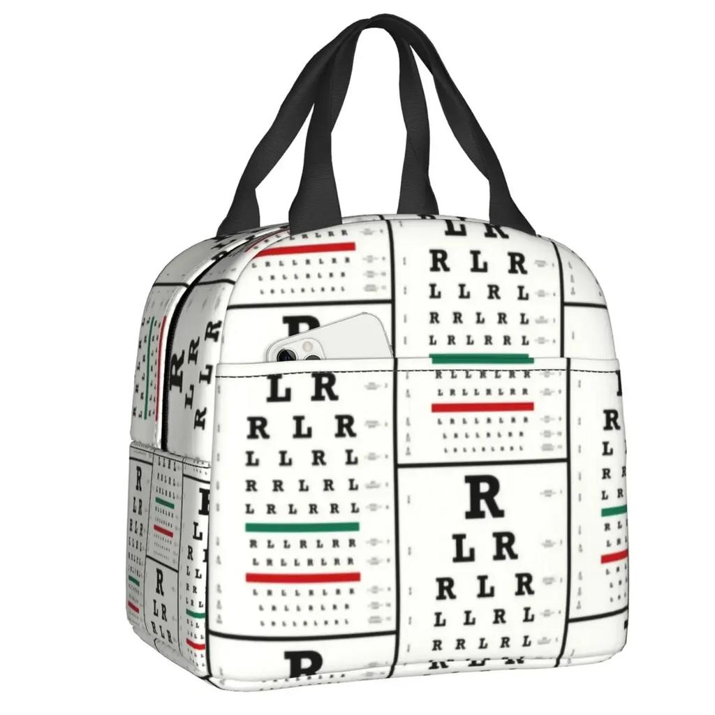 Eye Exam Insulated Lunch Bags for Women Kids Caring for The Eyes Optometrist Optician Portable Thermal Cooler Bento Box School