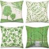 Popular Green Plant Linen Pillowcase Modern Simple Home Sofa Living Room Pillow Cushion