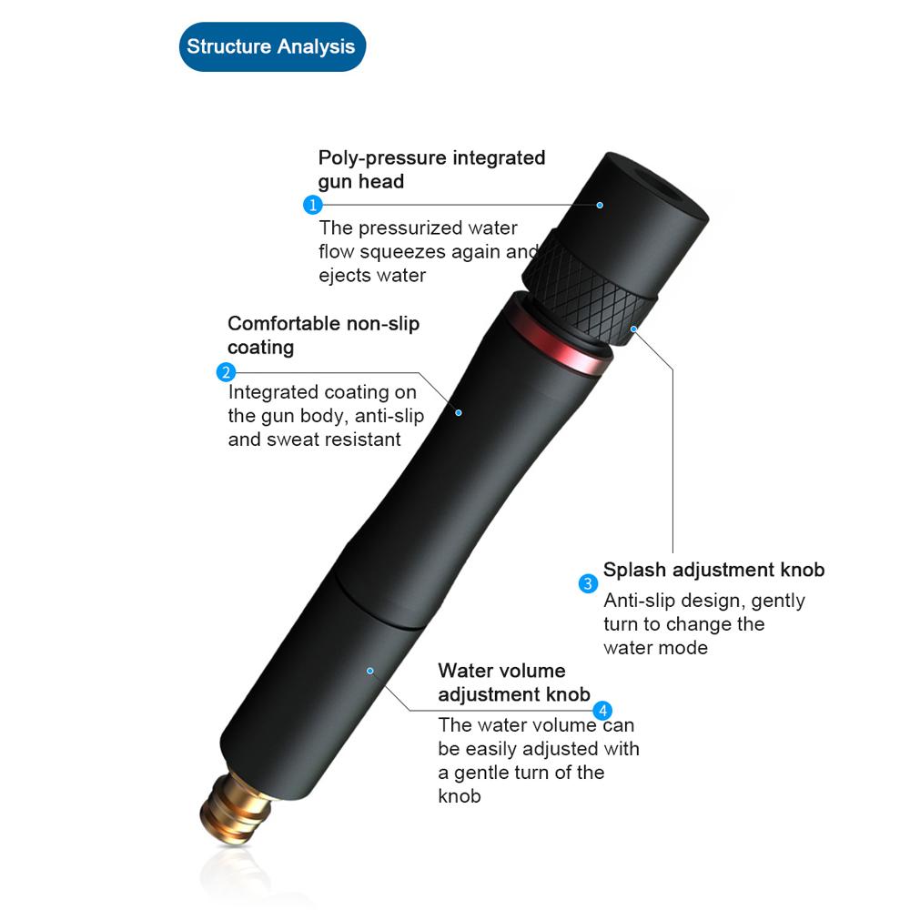 Alloy High-pressure Agricultural Car Wash Tool Garden Irrigation Sprinkler Three Watering Modes