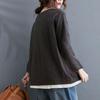 Women Oversized Pullovers Long Sleeves Round Neck Loose Tops Comfortable Stretch Cotton Blouse Solid Color Autumn Winter