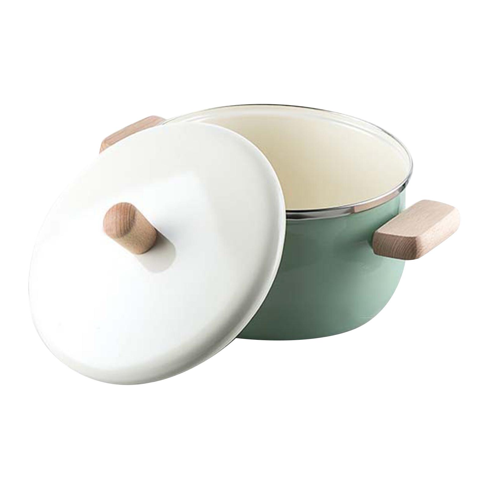 

Японская эмалированная молочная кастрюля, суповая кастрюля, кастрюля для детского питания, молочная кастрюля, индукционная плита, универсальная посуда One Size зелёный