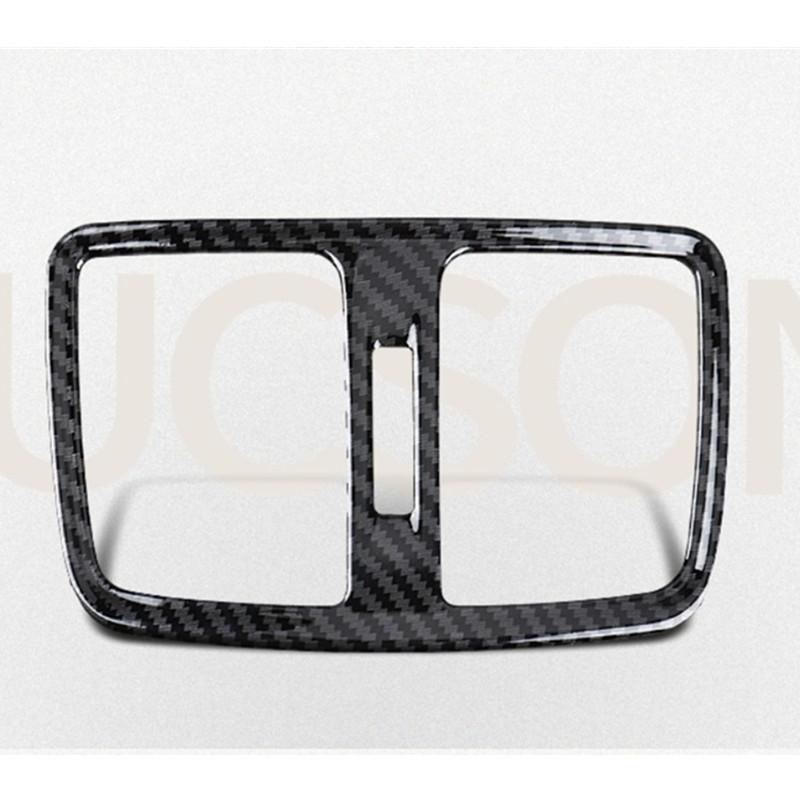 Car Carbon Fiber Car Rear Air Condition Outlet Vent Frame Cover Trim Interior Decoration For Hyundai Tucson 2015 2016
