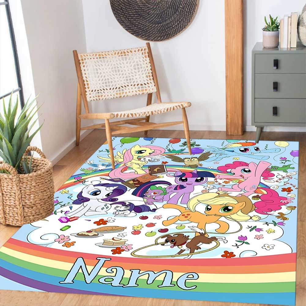 Little Pony (5) Customize your name rug, office chair cushion, home bedroom living room gift.