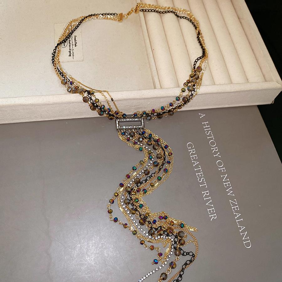 European and American color acrylic shell beaded necklace design sense collarbone chain exaggerated necklace women