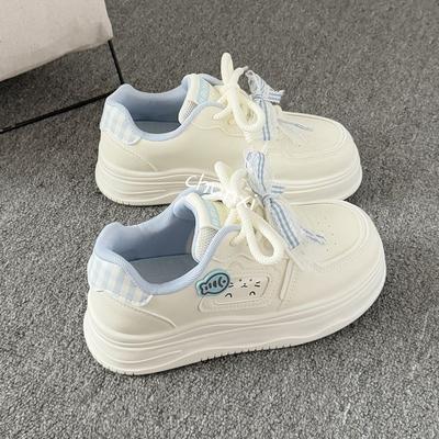 Bow Children's New Thick-soled Heightening Sports Bread Shoes, Lightweight and Versatile Casual Shoes