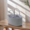 Durable Large Capacity Nappy Organiser Cotton Rope Portable Diaper Storage Bag Woven Foldable Storage Basket for Newborn