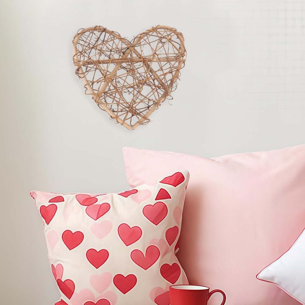 11,8 Zoll DIY Weinrebenkranz Rattan Valentinstag Herz-Kranz Zweig-Girlande Rattan Wandbehang Dekor Takraw Basteln Muttertag Outdoor-Dekoration