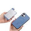 For iPhone 16 Plus Magnetic Leather Back Case with Detachable Card Holder and Wristband