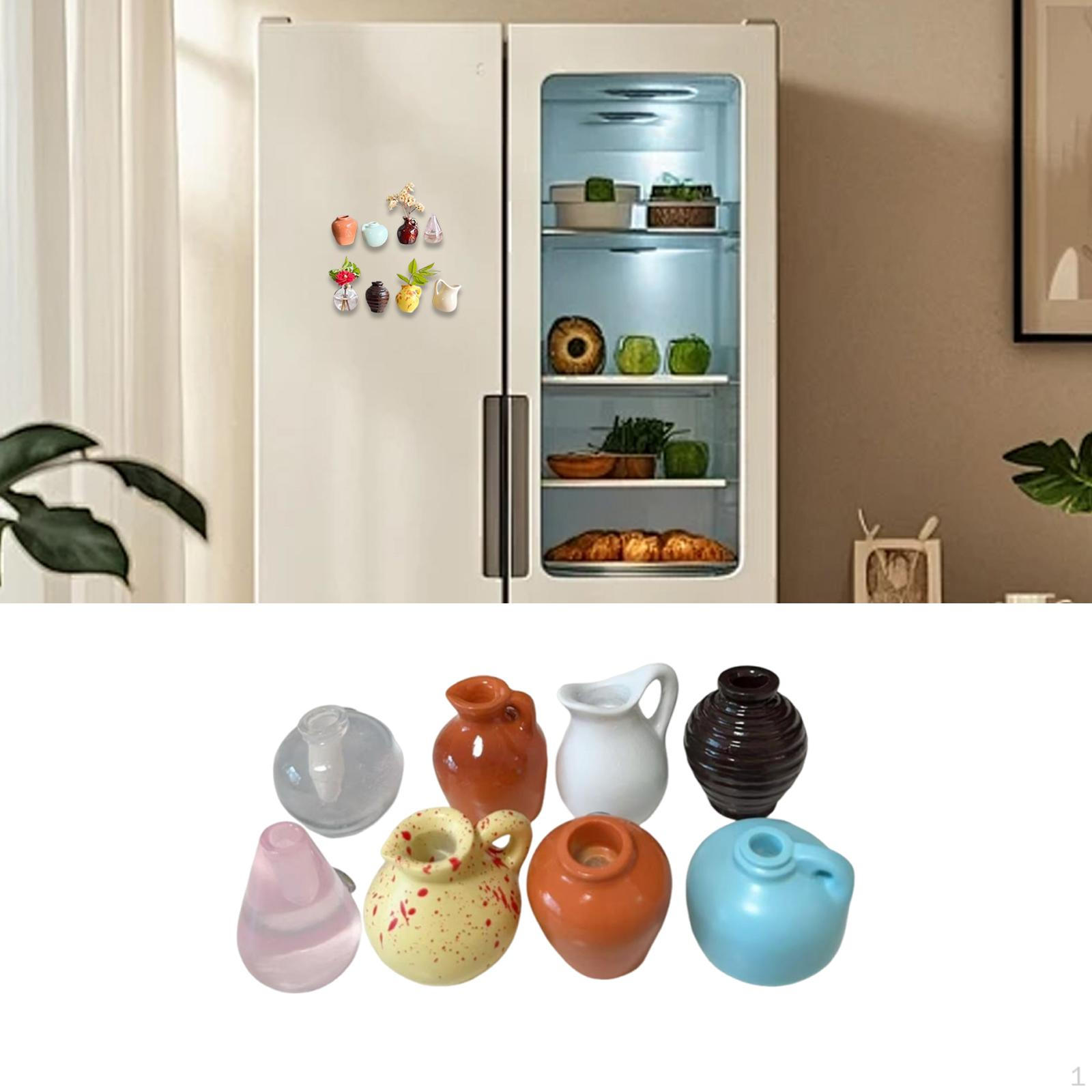 

8 шт. Мини-вазы, украшения для холодильника, декор для холодильника, интересные, из смолы, милые, декоративные, маленькие, крошечные 3cm to 4cm_Style B