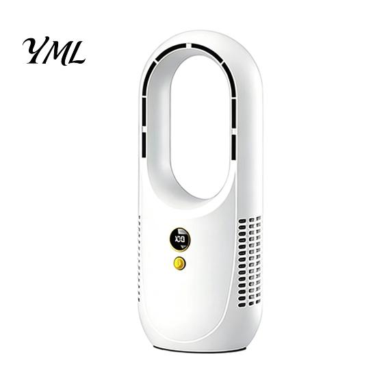 Quiet Bladeless Fan with Remote Desktop Air Purifier, 8-Speed USB Rechargeable Circulator Cooling 8H Timer, 90 Degree Oscillation for Bedroom