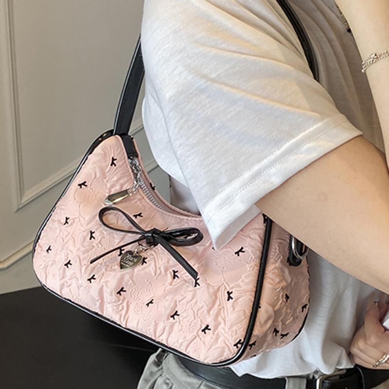 Sweet and foreign underarm commuter bag women's 2025 new girl style fashion handbag bow shoulder bag