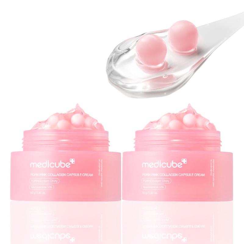 MEDICUBE PDRN Розовый Капсульный Крем 55мл x 2 (Осветляющий тонирующий крем)