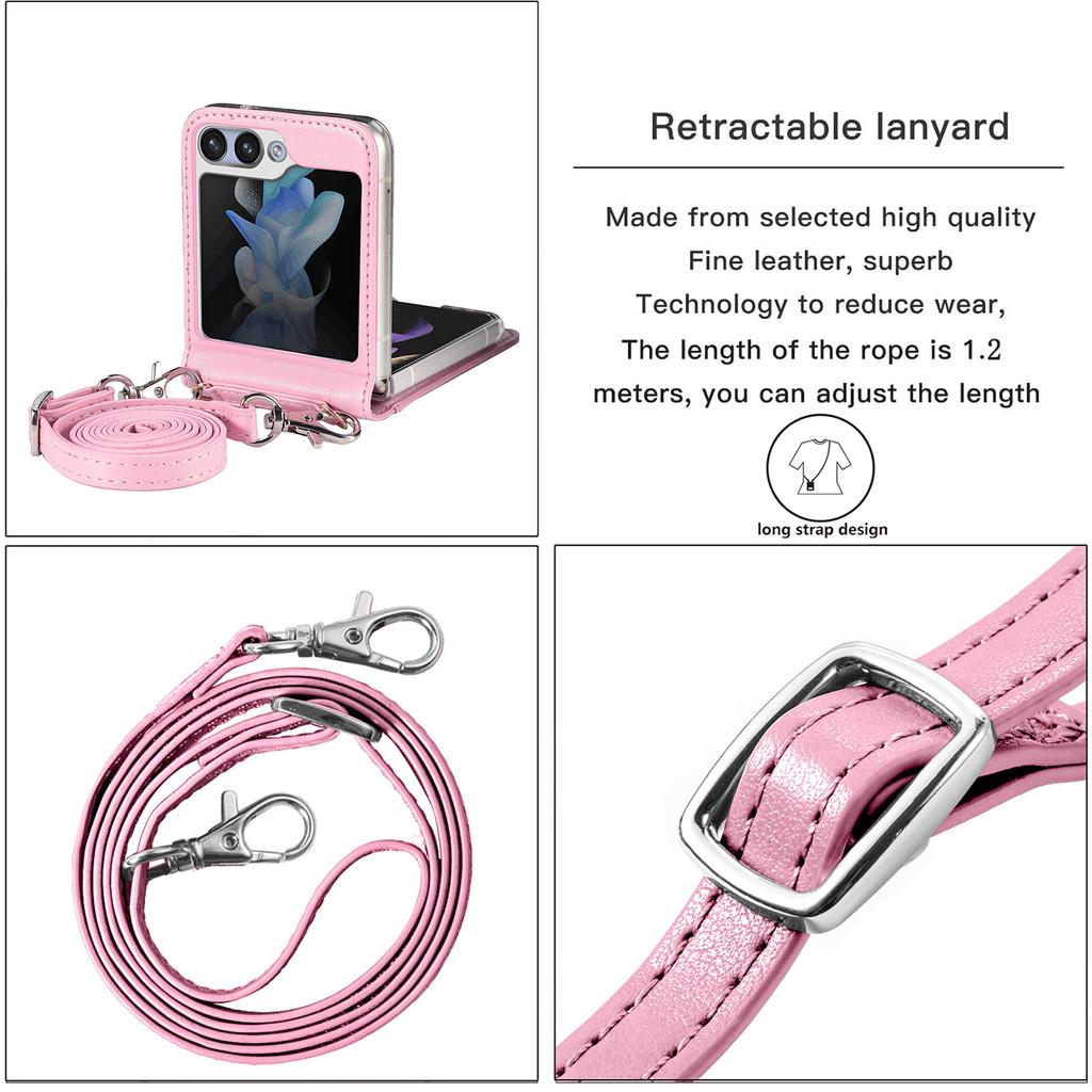 Rutschfeste, modische Leder-Geldbörsenhülle für Samsung Galaxy Z Flip3 Z Flip 4 Z Flip 5 5G, faltbare Handytasche mit Kartenhalter-Abdeckung