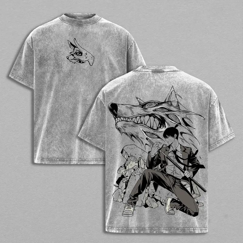 

Manga Chainsaw Man Hayakawa Aki Printed Tee Men Women Casual Clothing Washed Cotton T-shirt Vintage T Shirt Harajuku Male Tshirt XXL серый