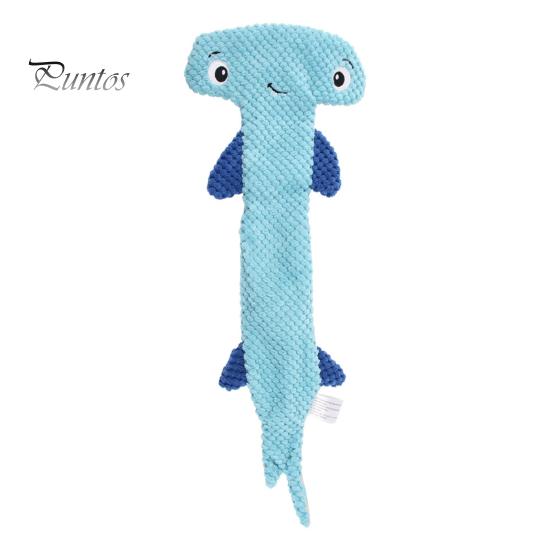 Dog Chew Toy Squeaky Tear-resistant Soft Hammerhead Shark Pet Teething Shape Chewing for Home Molar