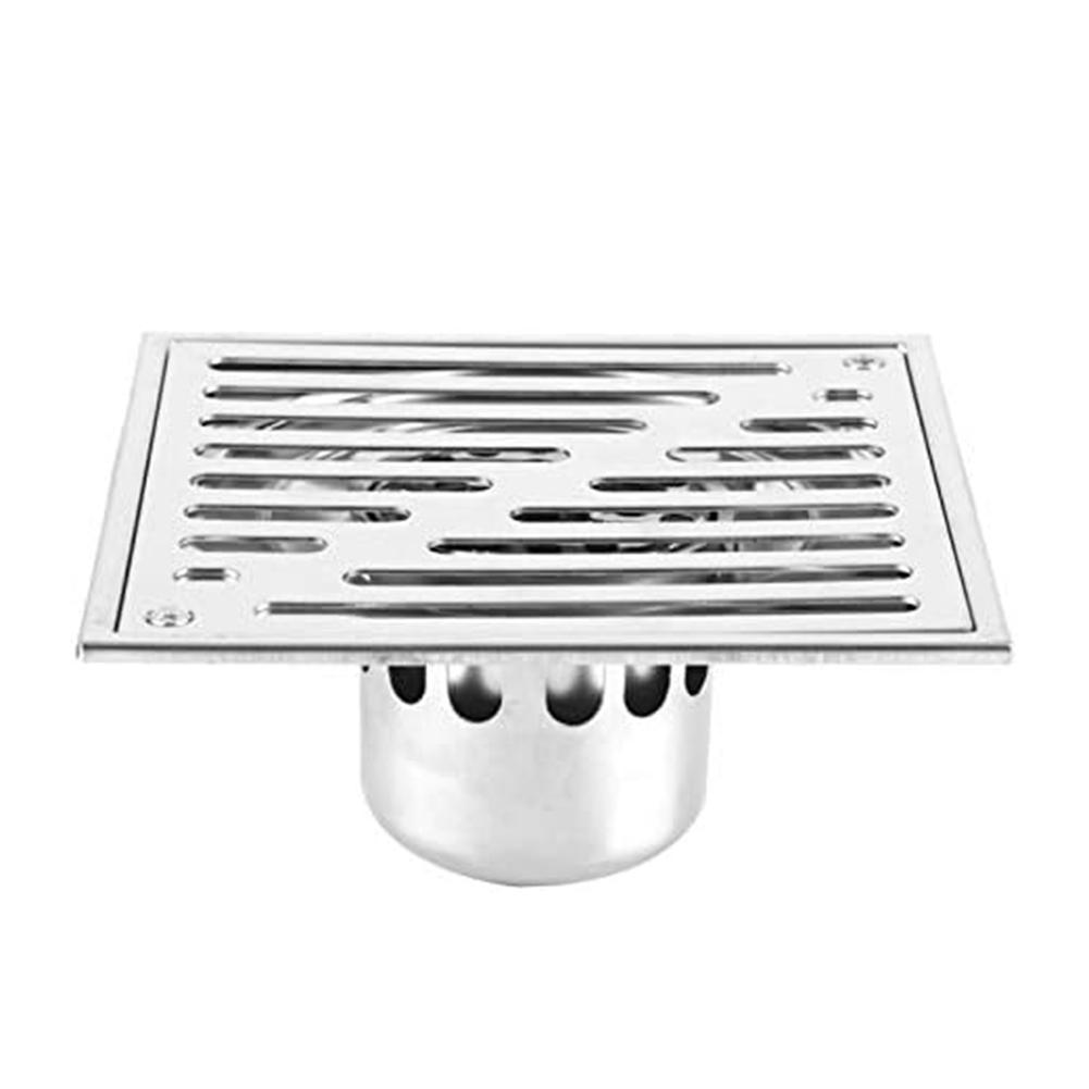 Heavy Duty Outdoor Yard Floor Drain, Removable Steel Block Grate With Robust Construction For Versatile Applications