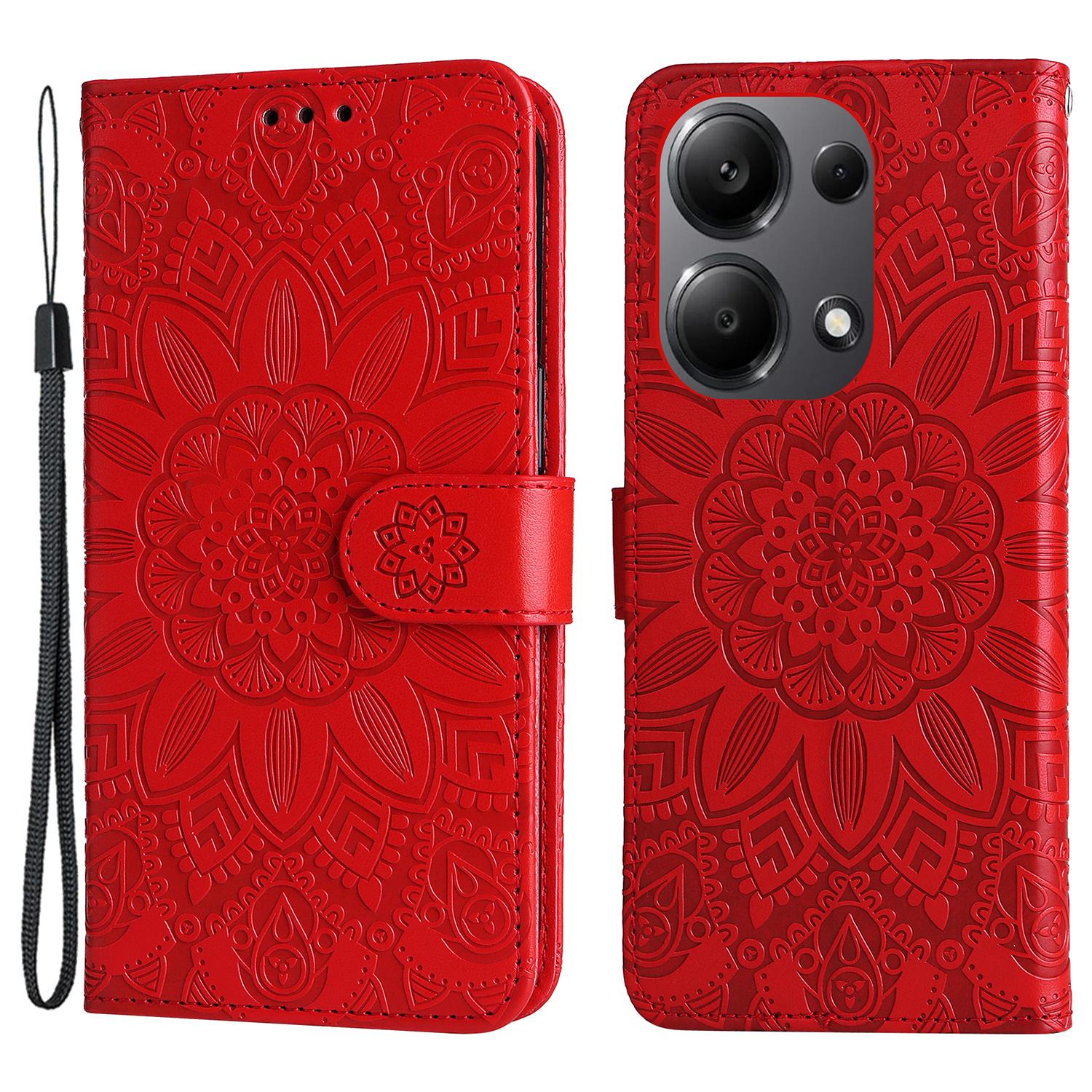 

For Xiaomi Redmi Note 14S 4G/Note 13 Pro 4G/Poco M6 Pro 4G Magnetic Phone Case Leather Imprinted Cover B