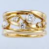 Wavy Geometric Line Ring Set with Zircon Women's Ring Jewelry