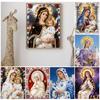 Lady DIY Special Shape Drill Art Craft Pearl Diamond Painting with Frame 30x40cm Pearl Art Painting Set for Adults Home Decor