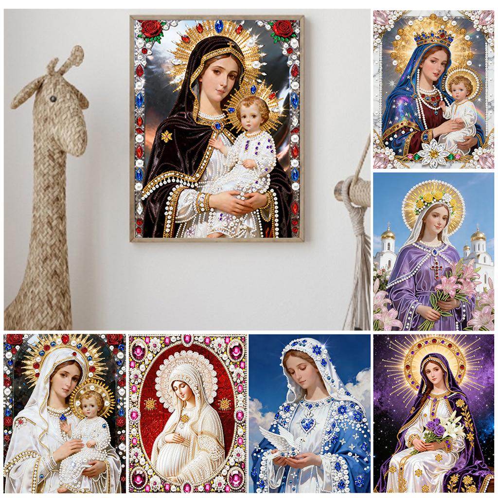 Lady DIY Special Shape Drill Art Craft Pearl Diamond Painting with Frame 30x40cm Pearl Art Painting Set for Adults Home Decor