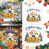 Decorative Glass Film Russian New Year Lamb Window Cling, Cartoon Sheep Static Sticker, Christmas Party Decor Reusable PVC Decal for Holiday Home and