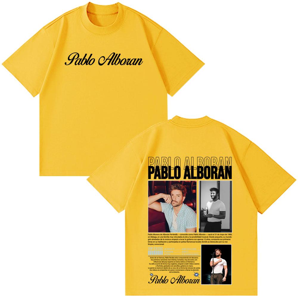 Singer Pablo Alboran Clickbait Album Cover Tshirts Men Clothing Harajuku Hip Hop Street T Shirt Casual Loose Tshirts Fan Gifts