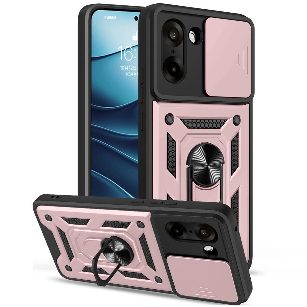 AMORUS For OnePlus Nord CE5 5G/Ace 5 Racing 5G Case Kickstand PC+TPU Phone Cover with Camera Lens Slider