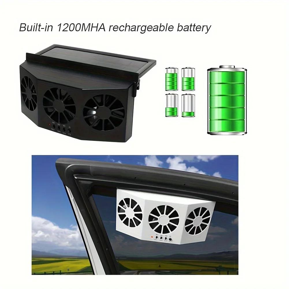 Solar-Powered Car Ventilation Fan Eliminates Odors Smoke and Air Pollution On the Go Enjoying Fresh Air and Smoke Purification