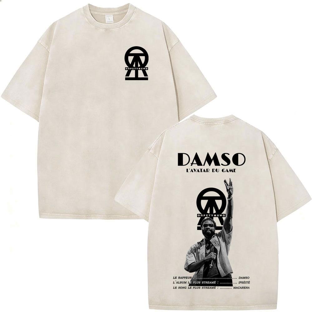 

Vintage Washed Rapper Damso Beyah Tour 2026 Tshirts Men Women Clothing Casual Fashion Hip Hop Short Sleeve T Shirts Streetwear S