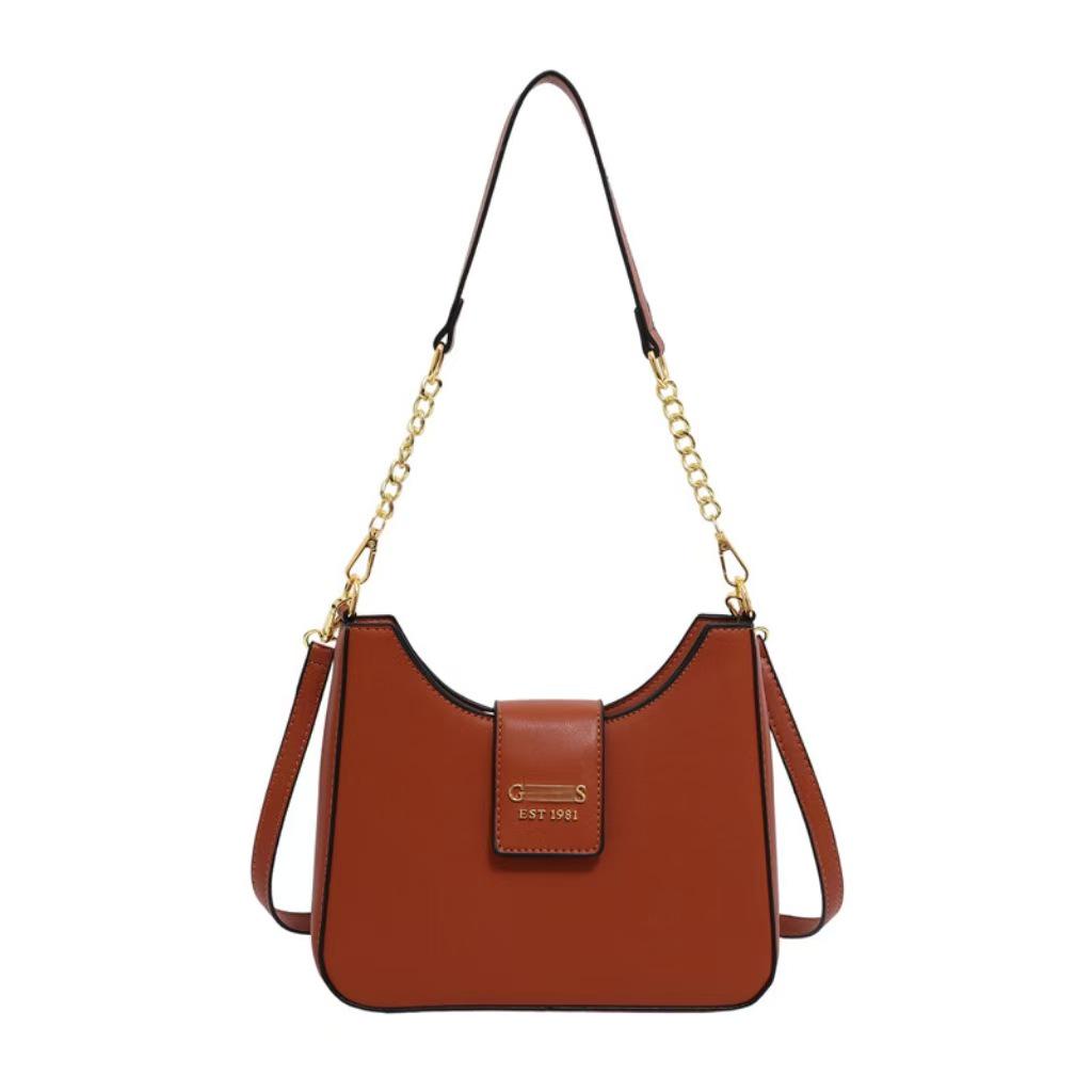 

Французская сумка кроссбоди на одно плечо для женщин - Цепочка, стильная и идеальная для ежедневных поездок на работу коричневый/чистый