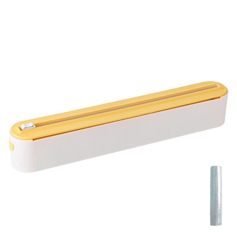 Food Cling Film Cutter Refrigerator Magnetic Plastic Wrap Dispenser with Slide Cutter Universal Aluminum Foil Organizers