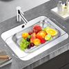 Stainless Steel Over Sink Colander with Telescopic Handle Metal Mesh Strainer Basket for Washing Fruits & Vegetables
