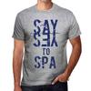 Herr Vintage T-shirt Grafisk T-shirt Säg Ja till SPA Gråmelerad