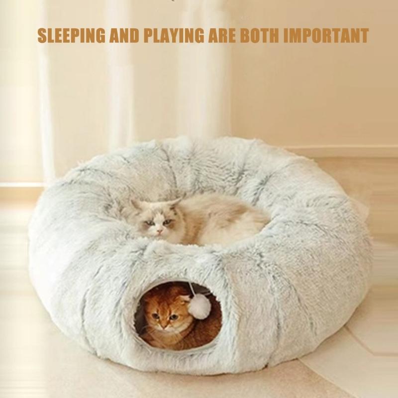 Pet Resting Hideaway Bed House Condo Plush for Small Large Pet Warm Bed Nest for Dogs Cats Cave Plush