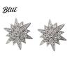 Alloy Lapel Pin 1/2Pcs Double-Layered Eight-Pointed Star with Rhinestones Thickened