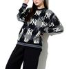 MLB FW22 Pattern Embroidered Crew Neck Pullover Long Sleeve Sweatshirt Unisex sweatshirt Black 3AMTY0124-50BKS