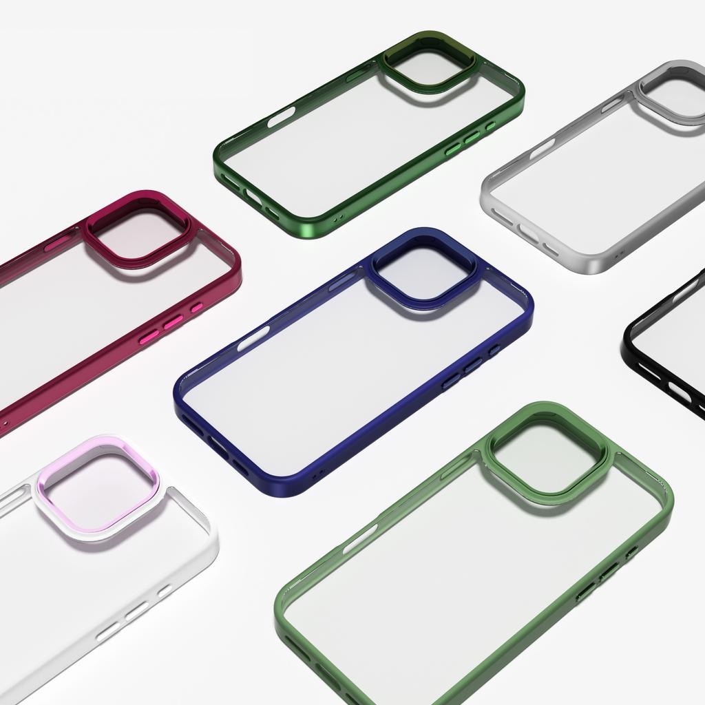 For iPhone 16 Pro Max Clear Phone Case TPU+ PC Phone Back Cover with Metal Button