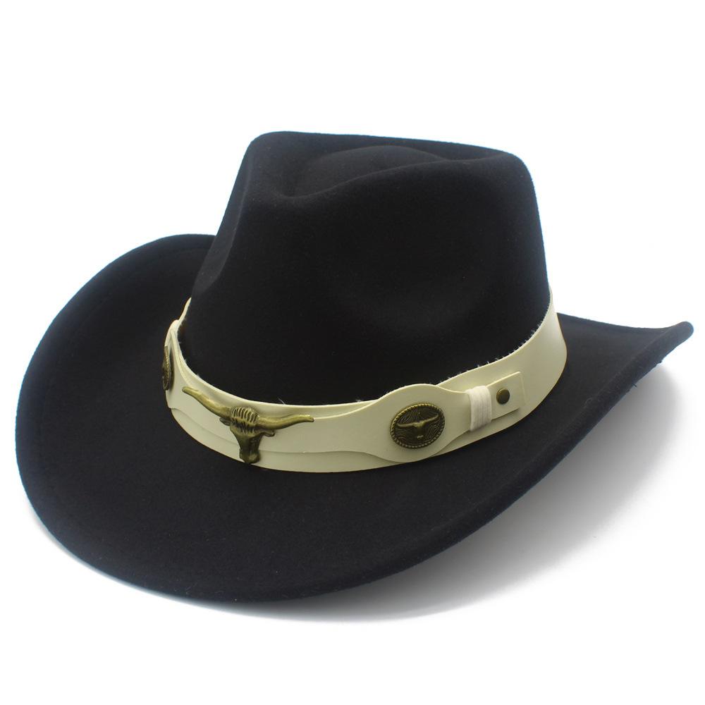 Xiyin Hot Selling Western Style Cowboy Hat Cow Head Decoration Outdoor Personalized Sunscreen Sunshade Hat