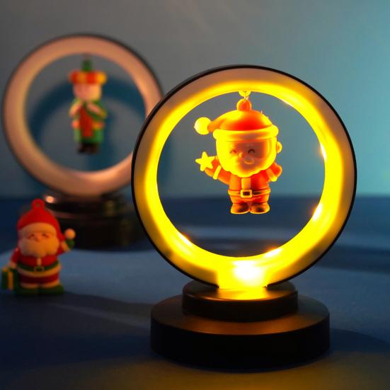 Christmas Night Light Decoration Hanging Santa Claus Xmas Tree Figurine LED Table Lamp Holiday Party Home Bedroom Desktop Decorative Light