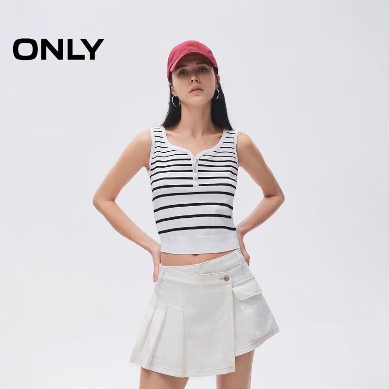 

ONLY Women s Breathable Sleeveless Classic Striped Knit Top M