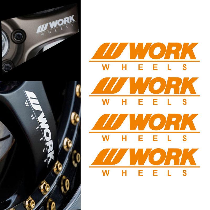 4pcs for work Racing Wheels Decals Rims jdm Stickers 12.7x3.1cm белый