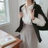 DAFIFY Women's Fashion Casual Spring Autumn Solid Color Print Long Sleeve POLO Neck Blouses & Shirts