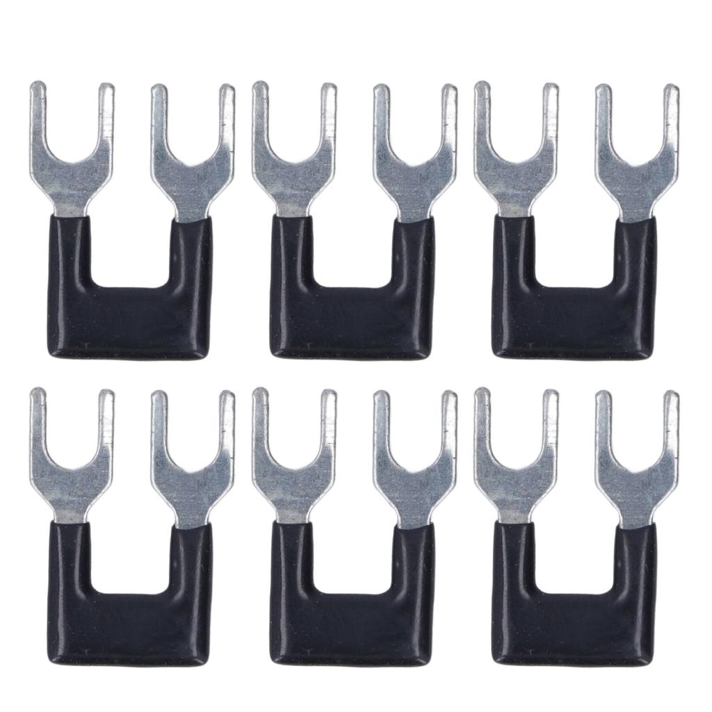 20Pcs Black Jumper Block Terminal Strip Red Copper Fork Type Terminal Strip for TB Series 15A 400V TB 1502