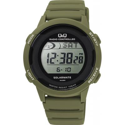 [[Citizen Q&Q]] Watch Q&Q Digital Radio Solar 10 ATM Water Resistant Urethane Belt D01A-003VK Men's Green