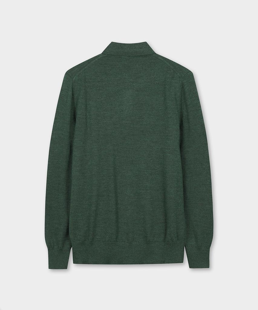 BROOKS BROTHERS Merino Wool Polo Sweater (Dark Green) (Bbwtmf9639Jew)