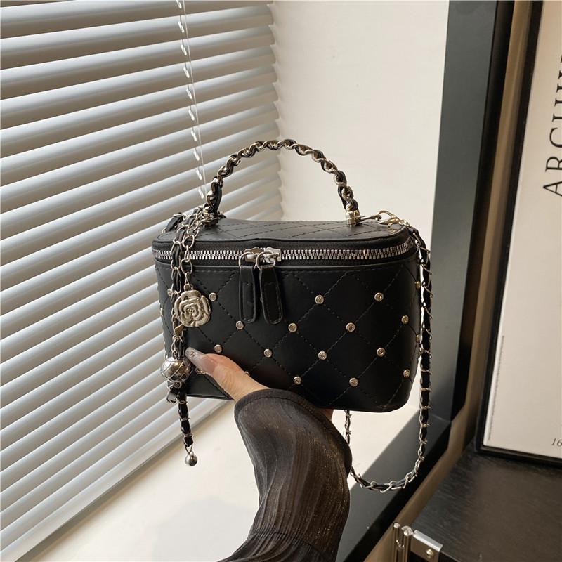 Mini Box Chain Bag With Zipper Closure For Daily Street Style Fashion