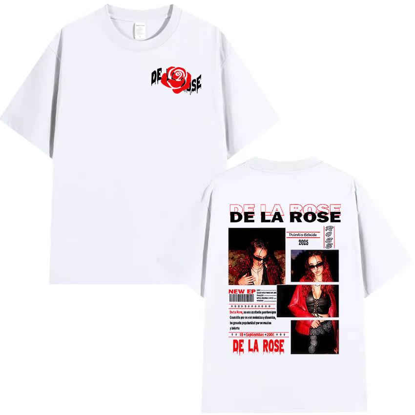 Singer De La Rose Tour Album Graphic Tshirt Unisexs Women Fashion Harajuku Short Sleeve Tshirts Vintage Oversized Cotton T Shirts