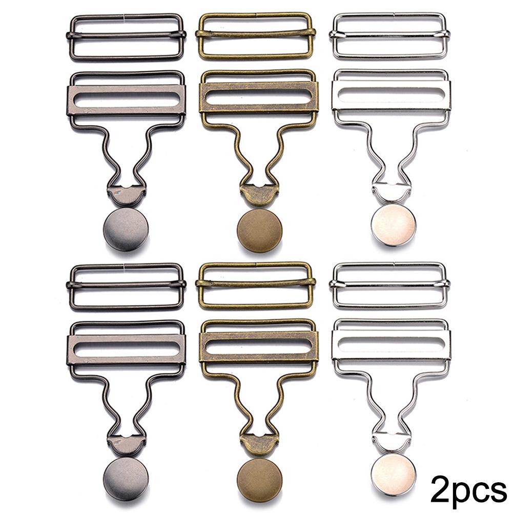 Adjustable Strap Pants Button Hook Dungaree Fasteners Clip Brace Buckles With Jeans Buttons Set For Denims Jackets Accessories
