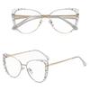 Women's Cat Eye Computer Glasses Blue Light Blocking With Flexes 25136E Clear/Gold